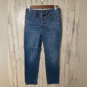 Women’s Madewell Button Fly The Perfect Vintage Crop Jean Size 25